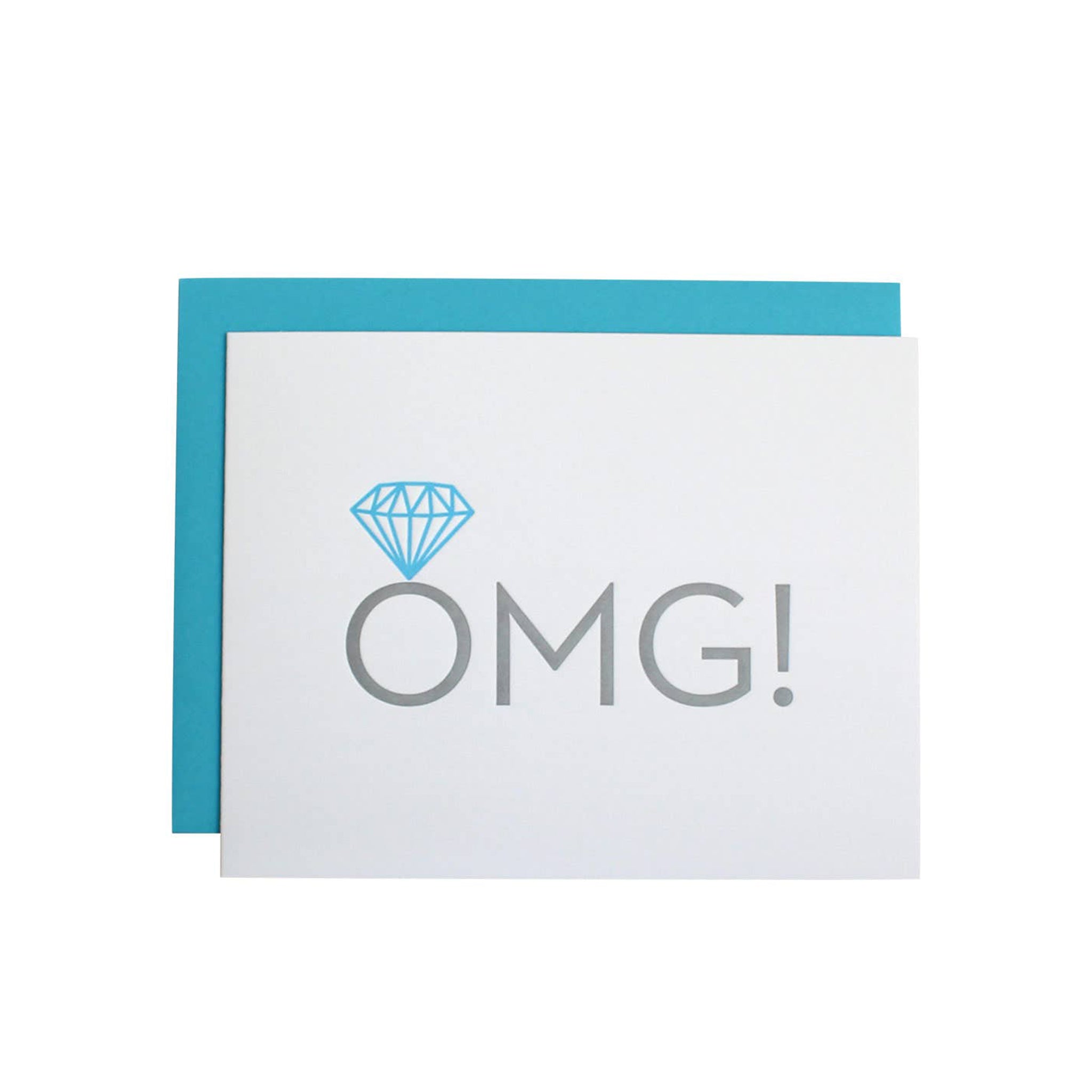 OMG! Engagement Ring Letterpress Card