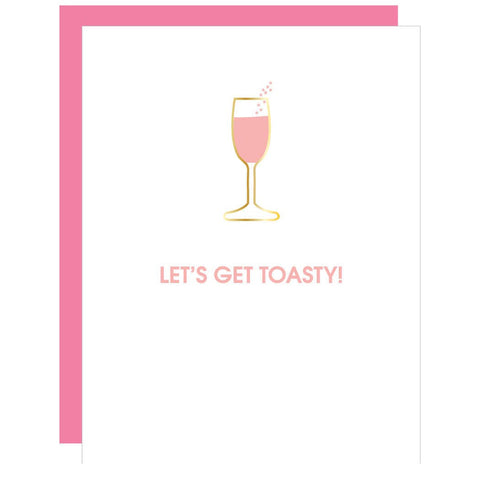 Let's Get Toasty - Celebration Paper Clip Letterpress Card