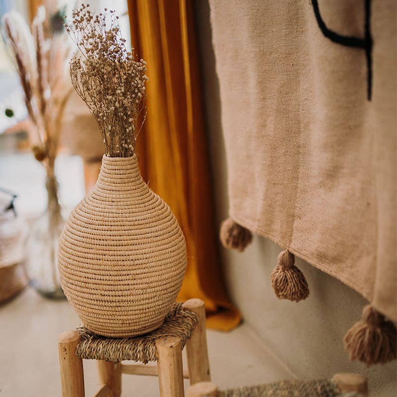 Raffia vase | Handmade vase decoration for living room
