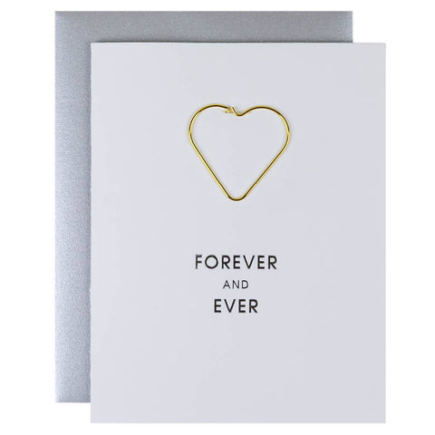 Forever and Ever -  Heart Paper Clip Letterpress Card