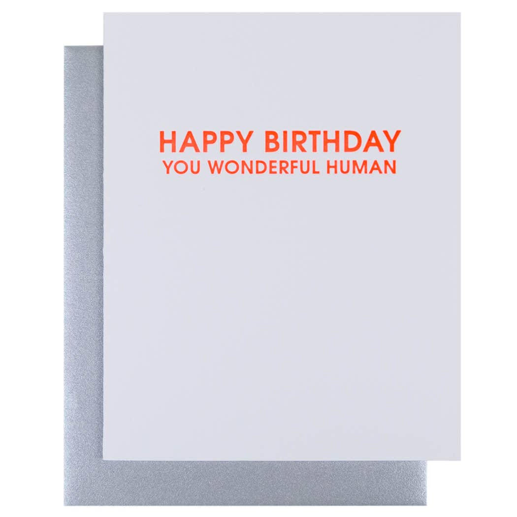 Wonderful Human Birthday -  Letterpress Birthday Card