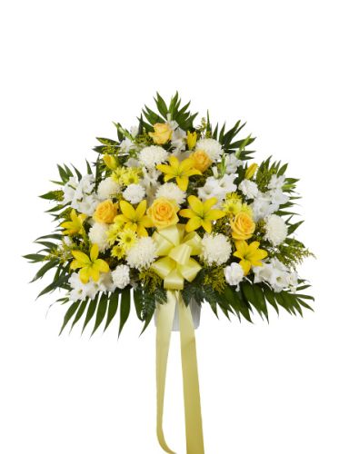 Heartfelt Sympathies Basket Yellow