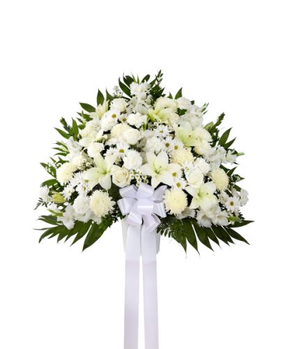 Heartfelt Sympathies Basket In White