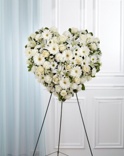 All White Heart Wreath