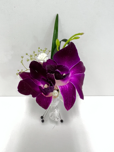 Purple Dendrobium Orchid Boutonniere