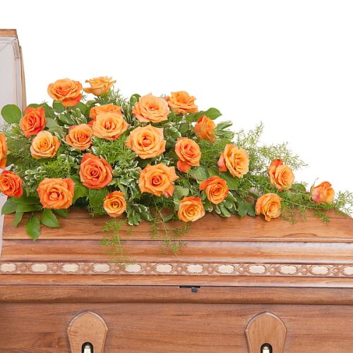 Orange Rose Casket Spray